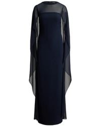 Ralph Lauren - Cape-Overlay Georgette Gown Maxi Dress - Lyst