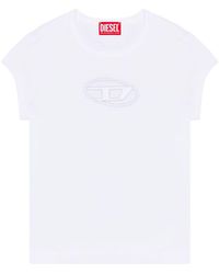 DIESEL - T-angie T-shirt With Peekaboo Logo White - Lyst