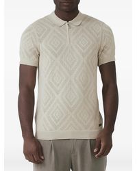 Mauvais - Chalbi Diamond-Pointelle Zip-Up Polo Shirt - Lyst
