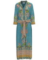 Pierre Louis Mascia - Aloe Floral-Print Maxi Shirt Dress - Lyst