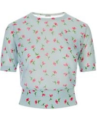 Jil Sander - Cotton Blend Printed Knit T-Shirt - Lyst