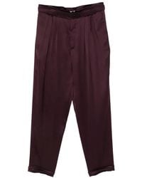 Saint Laurent - Pleated Belted Trousers - Lyst