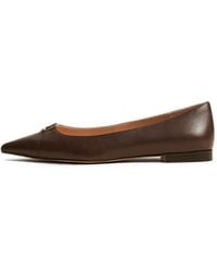 Twinset - Leather Ballerina Flats With Logo - Lyst
