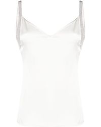 Fabiana Filippi - Metallic-Trim Satin Camisole - Lyst