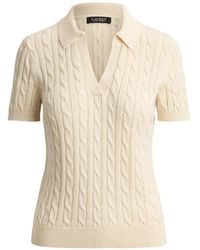 Ralph Lauren - Cable-Knit Short-Sleeve T-Shirt - Lyst
