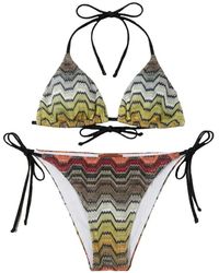 Missoni - Zigzag-Knit Triangle Bikini - Lyst