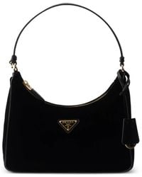 Prada - Mini Re-Edition 2005 Velvet Shoulder Bag - Lyst