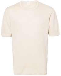 120% Lino - Linnen T-shirt Met Ronde Hals - Lyst