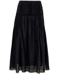 Ulla Johnson - Alice Crochet-Trim Midi Skirt - Lyst