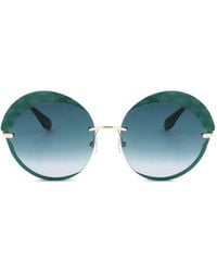 adidas - Round-Frame Logo-Print Sunglasses - Lyst