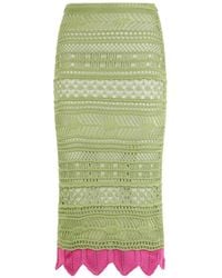 Roberto Cavalli - Contrast-Detail Midi Skirt - Lyst
