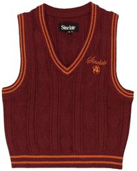 Sinclair - Cable-Knit V-Neck Vest - Lyst