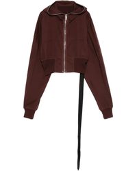 Rick Owens - Felpa Con Cappuccio Crop - Lyst