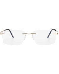 Silhouette - Occhiali Rettangolari Con Montatura A Giorno - Lyst