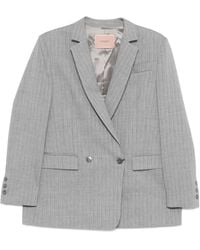 Twinset - Pinstriped Double-Breasted Blazer - Lyst