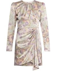 Alessandra Rich - Floral Draped Dress - Lyst
