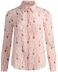 Alice + Olivia - Graphic-Print Shirt - Lyst