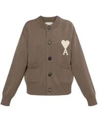 Ami Paris - Ami De Coeur Logo-Patch Cardigan - Lyst