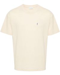 Saint Laurent - Cassandre-embroidered Piqué T-shirt - Lyst