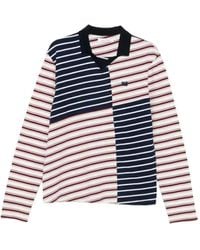 Wales Bonner - T-Shirt Met Gestreept Vlakken - Lyst