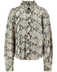 Alysi - Snakeskin-Effect Button-Down Shirt - Lyst