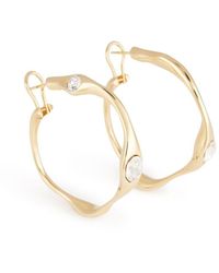 Ami Paris - Crystal-embellished Hammered Hoop Earrings - Lyst