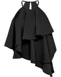 Club21 Collection - Georgette Dana Asymmetric Ruffled Top - Lyst