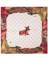 Undercover - Graphic-Printed Polka-Dot Squared Silk Scarf - Lyst