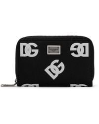 Dolce & Gabbana - Portefeuille zippé en cuir à logo DG - Lyst