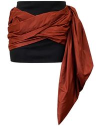 Burc Akyol - Taffeta Draped Mini Skirt - Lyst