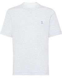 Brunello Cucinelli - Logo-embroidered Crew-neck T-shirt - Lyst