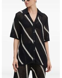 Samsøe & Samsøe - Striped-Pattern Short-Sleeve Cardigan - Lyst