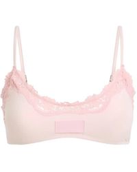 Moschino - Lace-Trim Logo-Patch Bra - Lyst