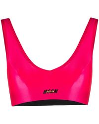 MSGM - Logo-Print Crop Top - Lyst