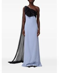 Valentino Garavani - Bow-Detail Silk-Cady Maxi Dress - Lyst