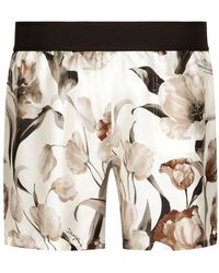 Dolce & Gabbana - Floral-print Silk Boxers - Lyst