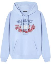 Versace - University Coral Embroidered Hoodie - Lyst