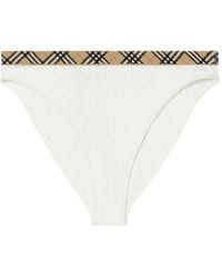 Burberry - Check Trim Bikini Briefs - Lyst