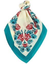 Pinko - Foulard Con Grafica Floreale Multicolore - Lyst