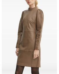 Bruuns Bazaar - Leren Jurk Met Pofmouwen - Lyst