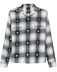 AllSaints - Peace-Symbol Check Shirt - Lyst