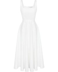 POST MERIDIEM - Decorated-Bodice Midi Dress - Lyst
