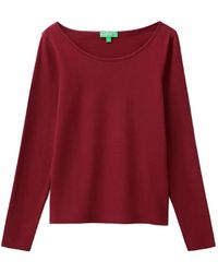 Benetton - Long-Sleeve Scoop-Neck T-Shirt - Lyst