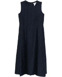 Max Mara - Floral-Embroidered Sleeveless Midi Dress - Lyst