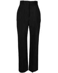 McQueen - Chalk Stripe Wool Trousers - Lyst