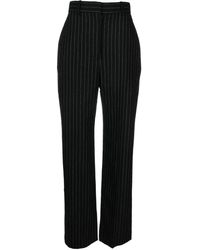McQueen - Chalk Stripe Wool Trousers - Lyst