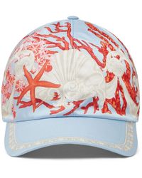 Versace - Baseballkappe mit Korallen-Print - Lyst