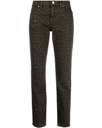 P.A.R.O.S.H. - Leopard-pattern Slim-fit Cropped Trousers - Lyst