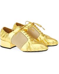 Ferragamo - Lace-Up Metallic Oxford Shoes - Lyst