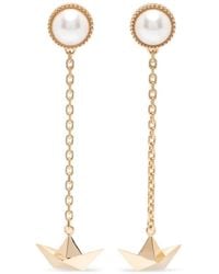 Vivetta - Pearl-Embellished Paper-Boat Earrings - Lyst